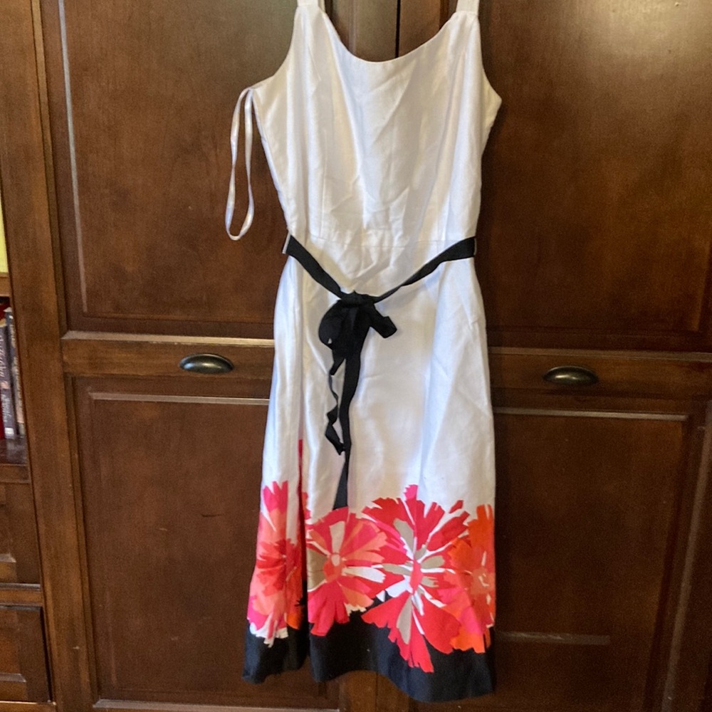 Studio 17 White and Red Sleeveless Sundress